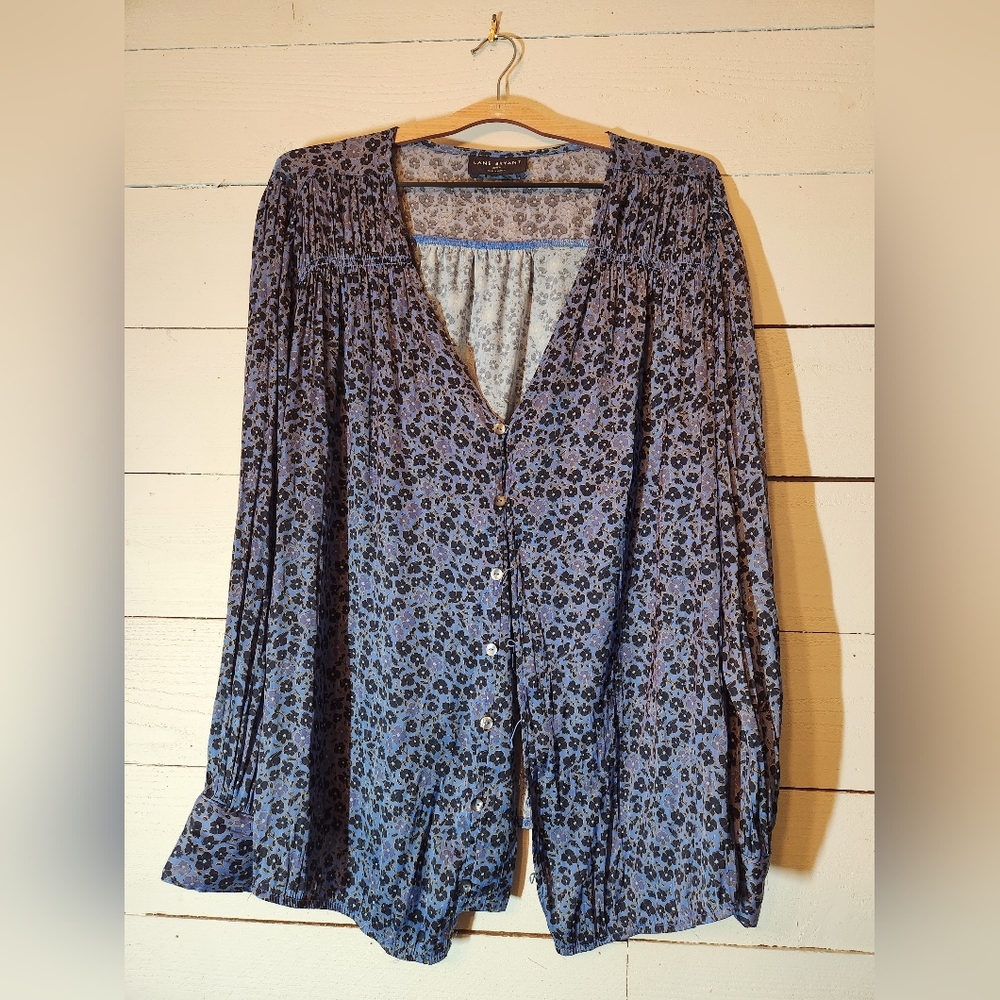 Lane Bryant Blue Floral Top
